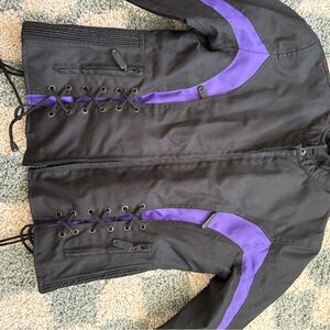 NEXGEN Black and Purple Lace Up Motorcycle Jacket